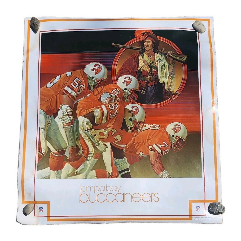 Vintage Original 1979 NFL Tampa Bay Buccaneers Damac Poster 23" X 25" NEW